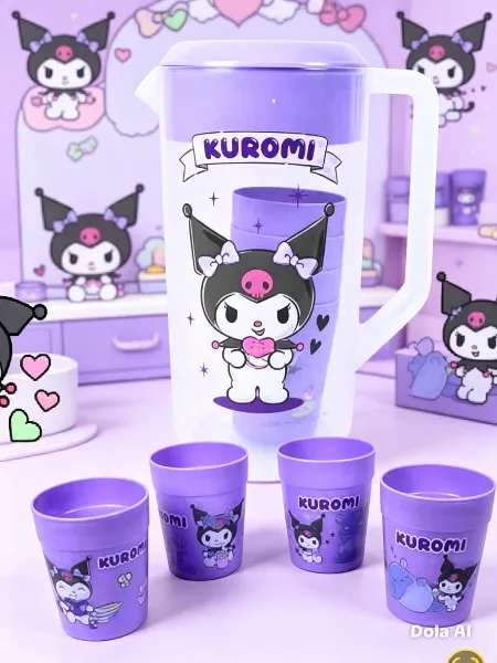 Jarra kuromi con 4 vasos 